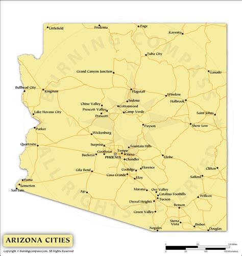 Arizona Cities Map Arizona State Map With Cities