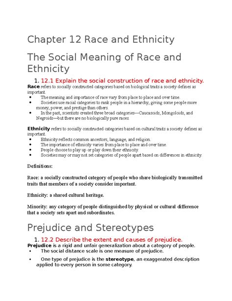 Chapter Summary Of The Lecture In The Sociology Book Chapter