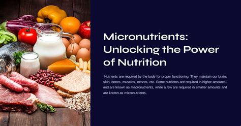 Micronutrients Unlocking The Power Of Nutrition