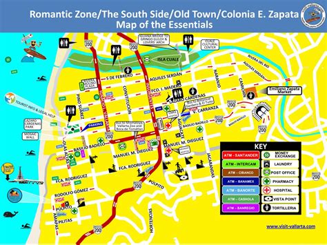 Map Of Zona Romantica Visit Vallarta