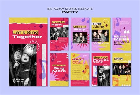 Premium Psd Party Instagram Stories Template Set Collection