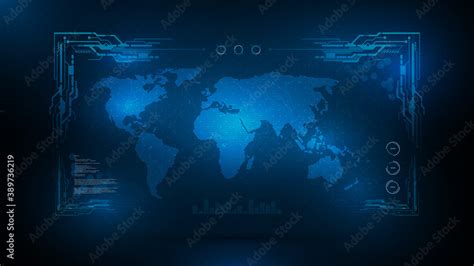 abstract digital world map technology sci fi design concept background eps 10 vector Stock ...