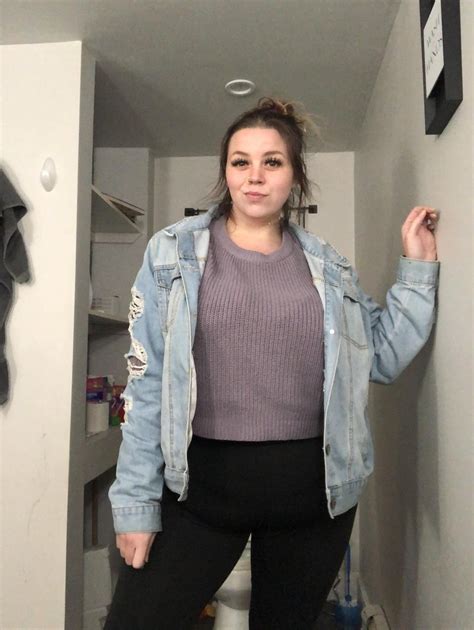 Loving This New Sweater I Thrifted 💜i Threw A Jean Jacket Overtop