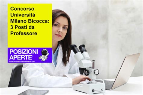 Concorso Università Milano Bicocca 3 Posti da Professore