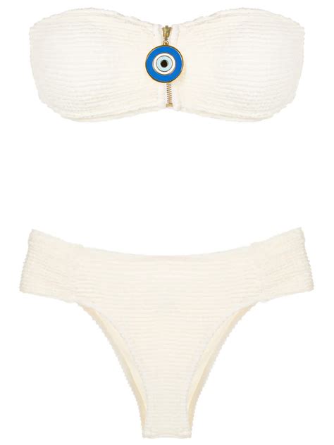 Brigitte Evil Eye Strapless Bikini Farfetch