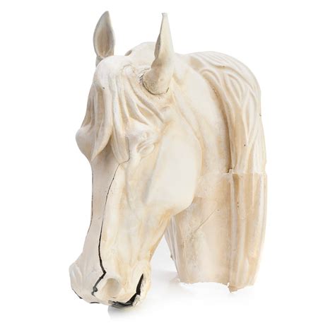 White Ceramic Horse Head Wall Sculpture - Gil & Roy Props