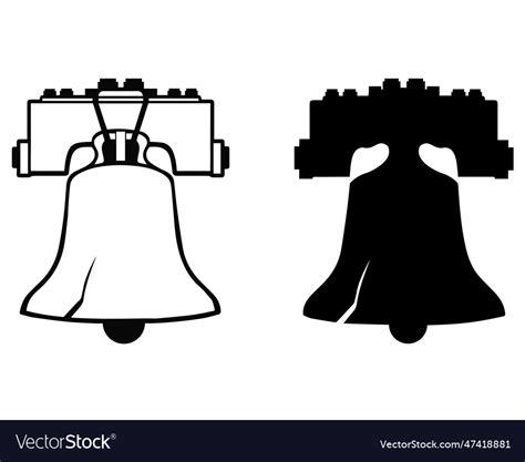 Liberty bell silhouette Royalty Free Vector Image