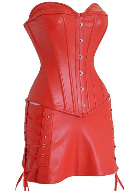 2021 Sexy Faux Leather Overbust Corset Skirt Pu Showgirl Suit Skirt