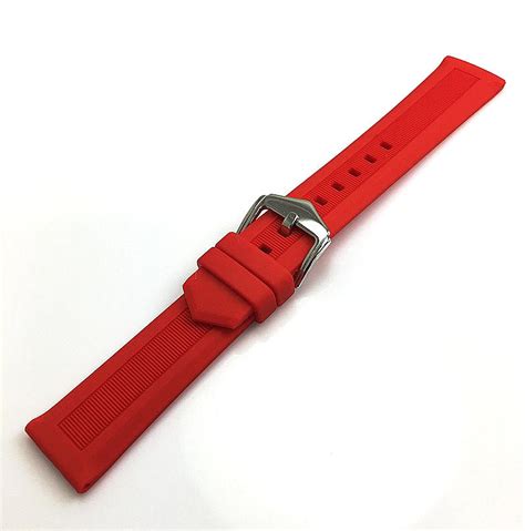 Timex Compatible Red Silicone Replacement Watch Band Strap