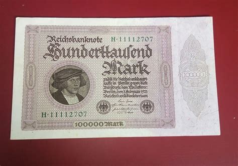 Reichsbank Note 1923 100000 Mark | elephant-promotions