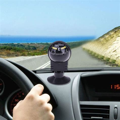 1 Pcs 360 Degree Rotation Navigation Ball Shaped Car Compass With Suction New Ebay