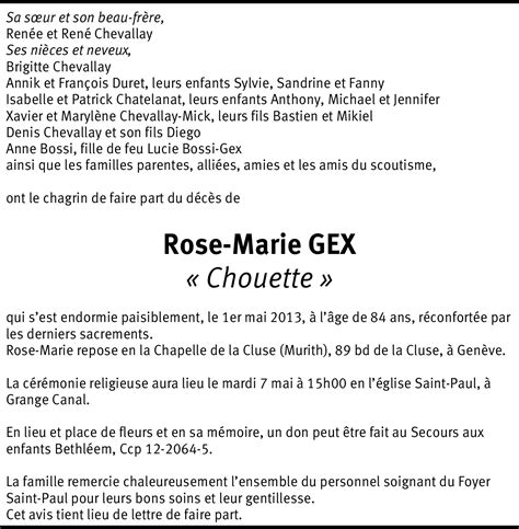 Rose Marie Gex Hommages