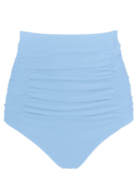 Relleciga Women S Swimwear High Waisted Ruched Bikini Bottom Walmart