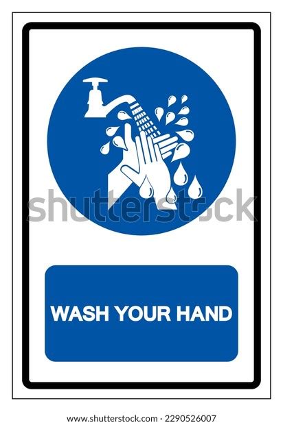 Please Wash Your Hand Symbol Signvector Stock Vector Royalty Free