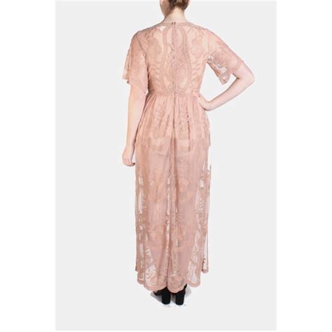 Honey Punch Dresses Honey Punch Lace Nude Maxi Dress Poshmark