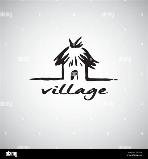 Hut Logo Design Template. Hand Drawn Vector Illustration Stock Vector ...