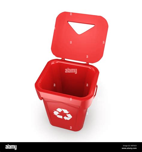 Red Recycling Bin Stock Photo Alamy