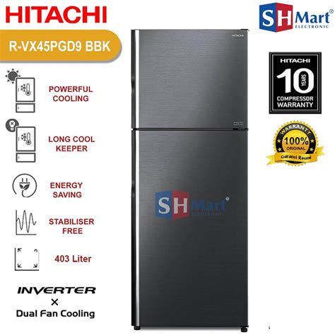 Jual Kulkas Hitachi Pintu R Vx Pgd Bbk Rvx Pgd Bbk Kapasitas