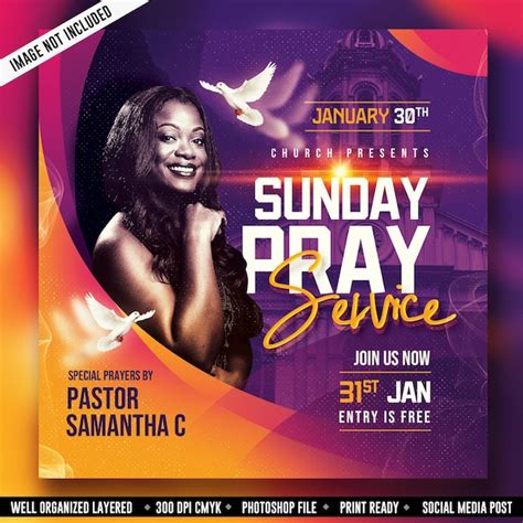 Premium PSD | Church Flyer and social media banner template