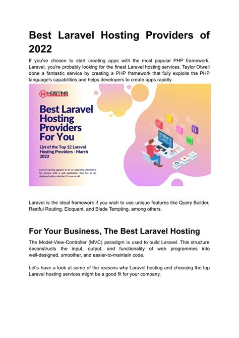 PPT Best Laravel Hosting Providers Of 2022 PowerPoint Presentation