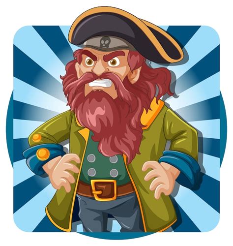 Premium Vector Fierce Cartoon Pirate Captain Illustration