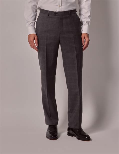 Mens Dark Grey Check Tailored Italian Suit 1913 Collection Hawes