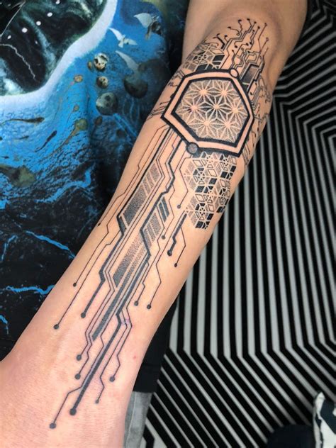 Hexagon Tattoo Geometric Sleeve Tattoo Geometric Tattoo Design