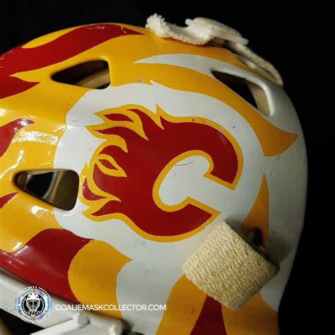 Mike Vernon Game Worn Goalie Mask 1989 Calgary Flames Painted by Greg ...