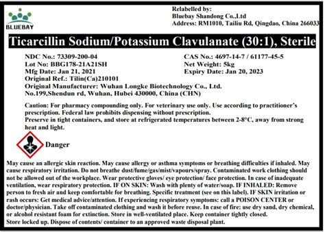 Ticarcillin Sodium Potassium Clavulanate