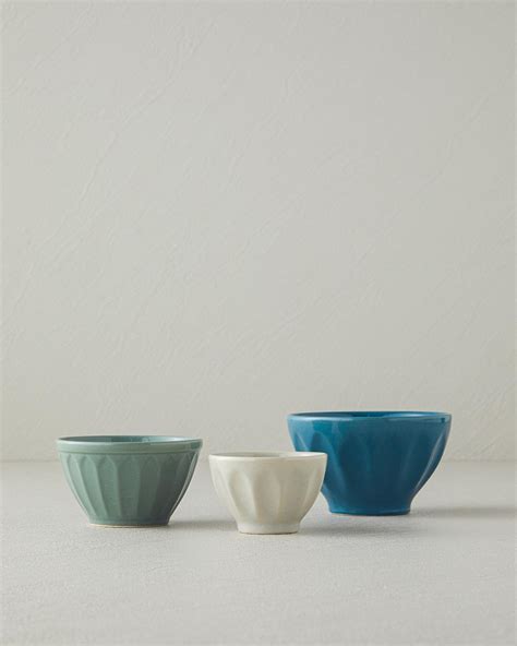 Nude Seramik 3 lü Kase Gri Yeşil Mavi 8684233026512 English Home