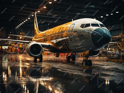 Premium Photo | Airport Hangar Maintenance Engineers at Work