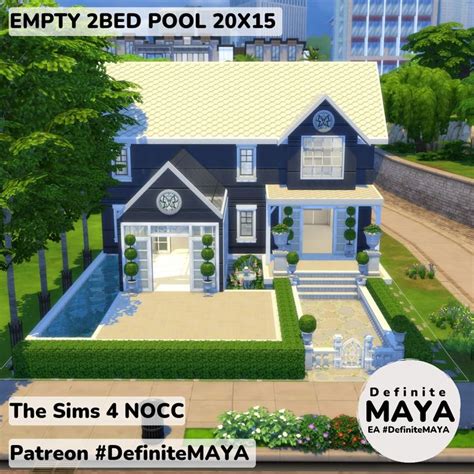 Empty Bed Pool X Lot Definitemaya Sims Sims House Plans Sims