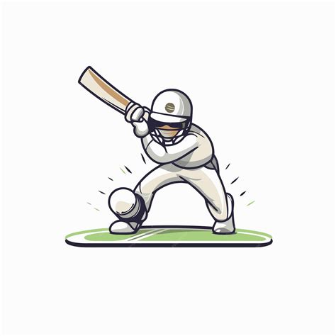 Premium Vector | Cricket player hitting the ball with a bat Vector