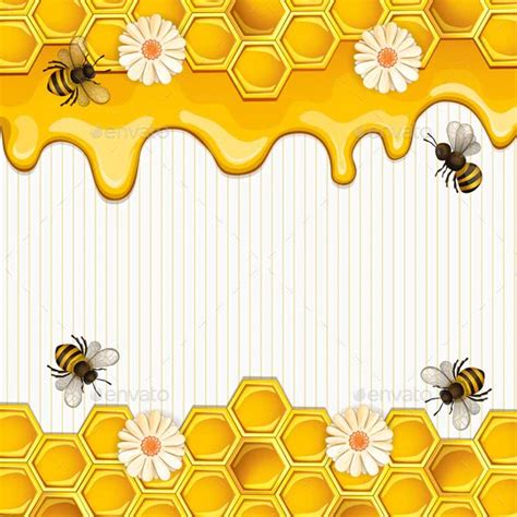 Background With Bees And Honey By Loradora Graphicriver Bee Images