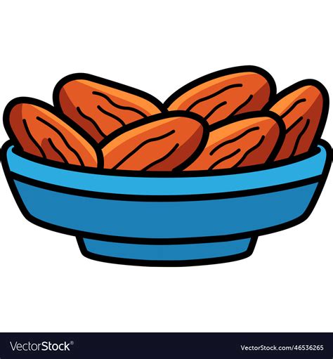 Dried date cartoon colored clipart Royalty Free Vector Image