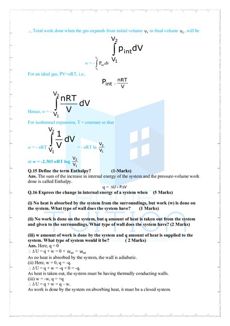 Important Questions For Class 11 Chemistry Chapter 6 Thermodynamics