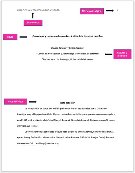 Normas Apa 7ª Edición Formato De Página Psyciencia