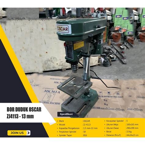 Jual Mesin Bor Duduk Bench Drill Oscar Zj Mm Shopee Indonesia