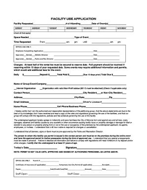 Fillable Online Facility Use Application City Of Monroe Fax Email