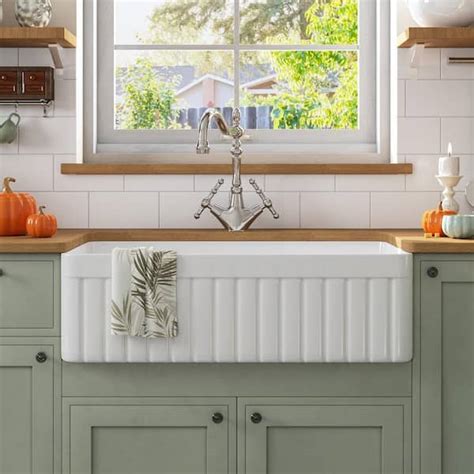 White Farmhouse Kitchen Sink