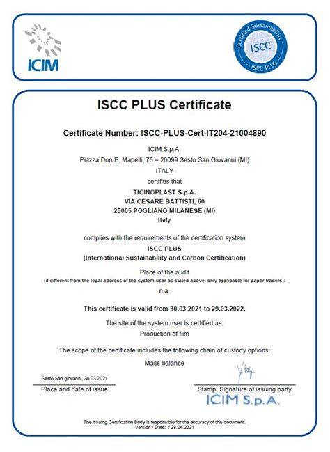 Ticinoplast Obtains Iscc Plus Certificate Ticinoplast