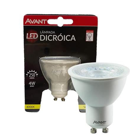 Kit 9 Lampada Led Dicroica MR16 GU10 4W Branco Neutro 4000K Avant