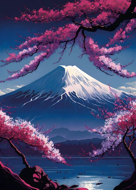 Japan Mount Fuji Nature Poster Picture Metal Print Paint By Art