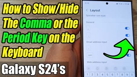 Galaxy S S Ultra How To Show Hide The Comma Or The Period Key On