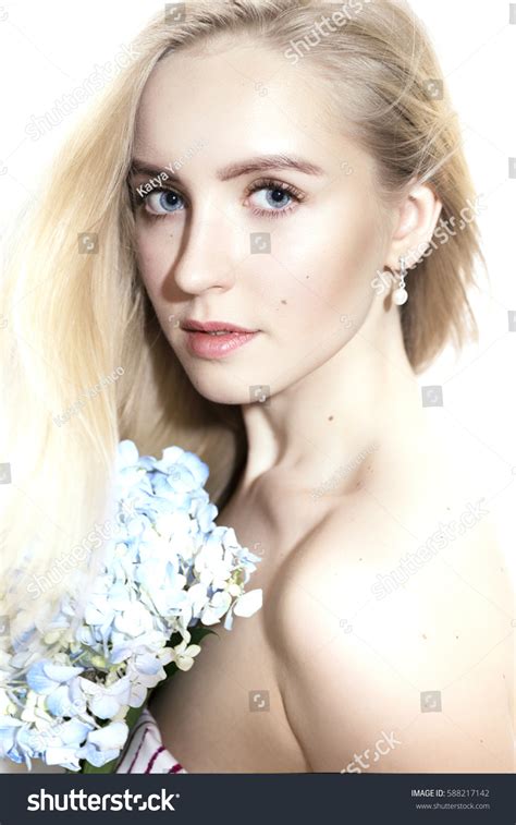 Naked Girl Blonde On White Background Stock Photo Shutterstock