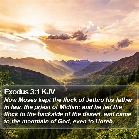 Exodus 3:1 KJV Bible Verse Images