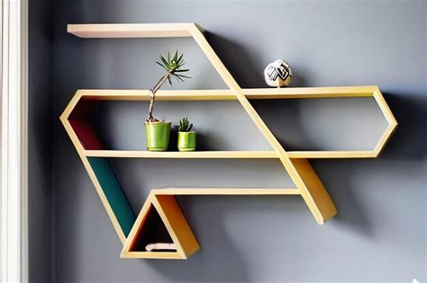 Premium Photo | DIY Geometric Wall Shelves