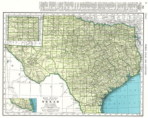 1942 Vintage Texas State Map Atlas Map Of Texas Gallery Wall Etsy