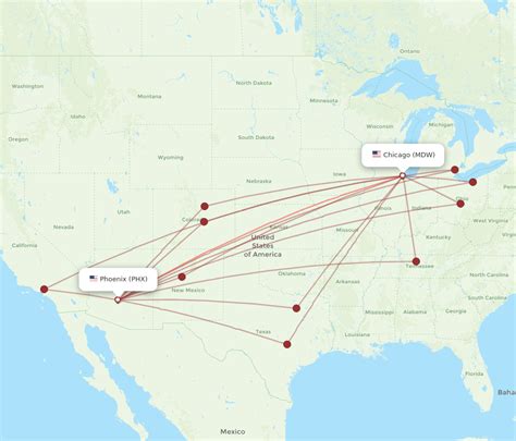 All Flight Routes From Chicago To Phoenix Mdw To Phx Flight Routes