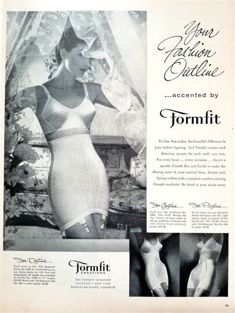 1956 Formfit Bra And Girdle Vintage Advertisement Womens Fashion Etsy